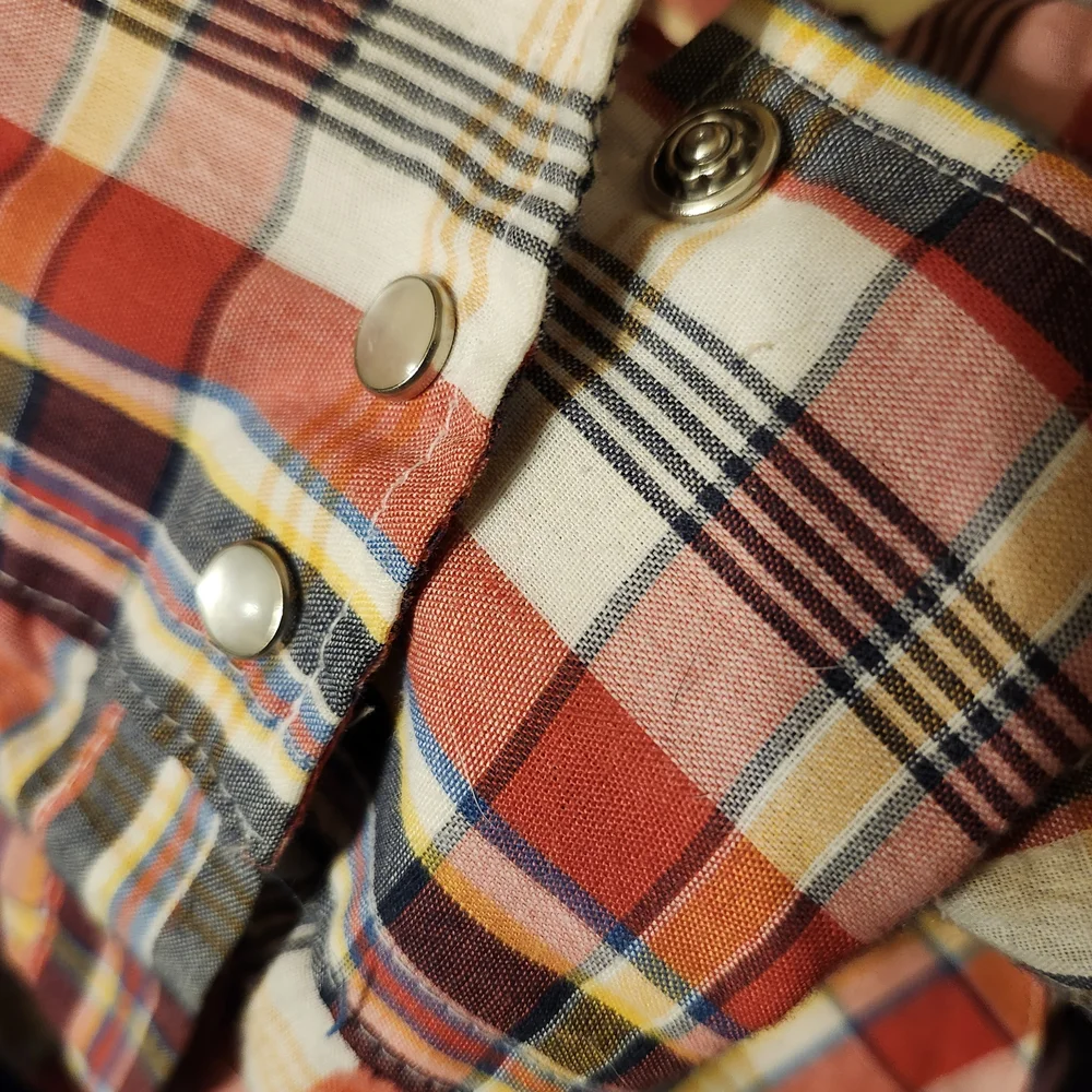 Youngbloods Authenis Western Red and Blue Plaid Button Down Shirt - Picture 4 of 10